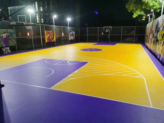 Teren sportowy na świeżym powietrzu Gumowy Teren koszykarski badmintonowy SPU Podłoga sportowa